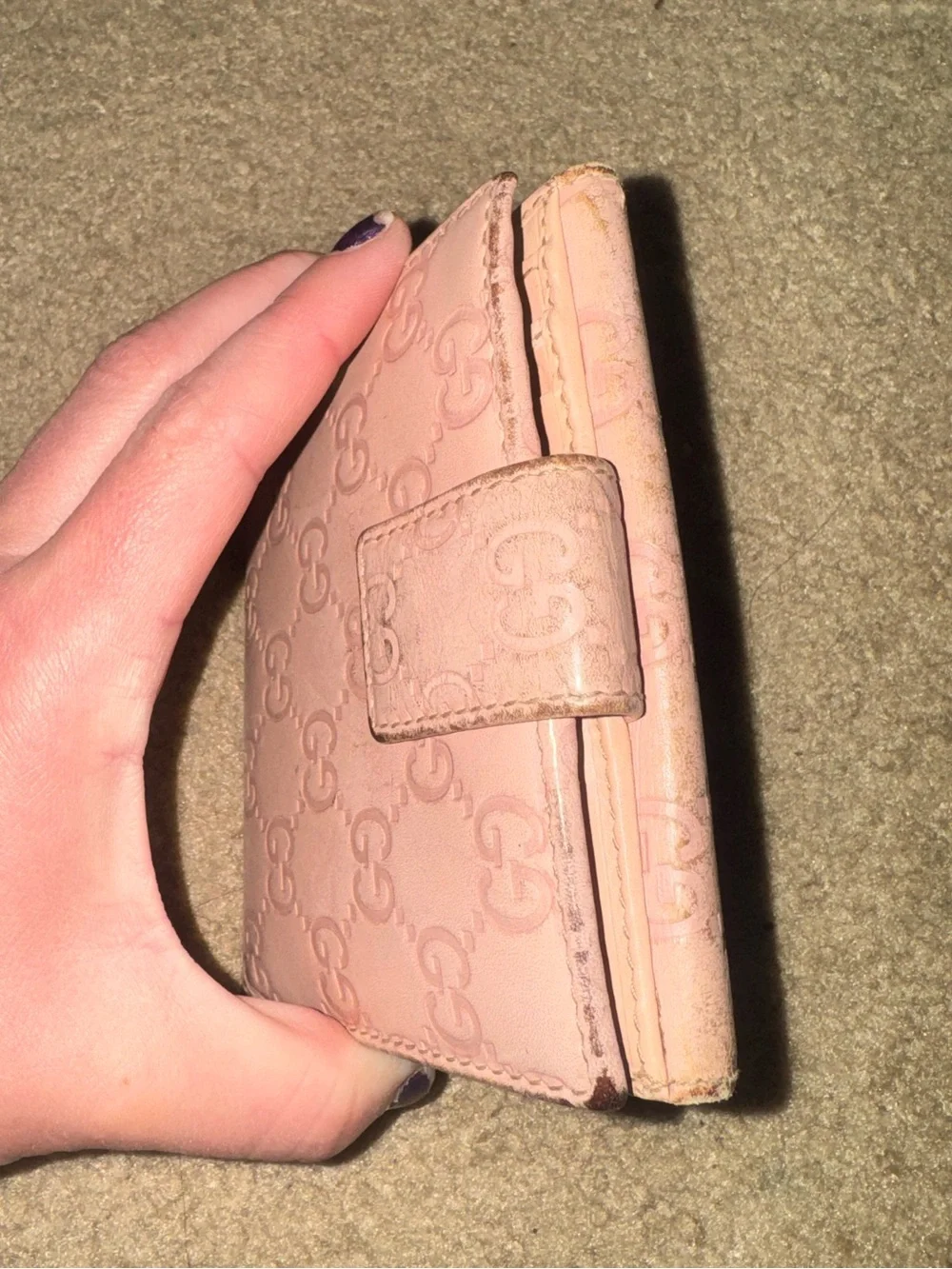 Authentic Gucci Blush Pink Embossed Leather Wallet - Picture 8 of 10